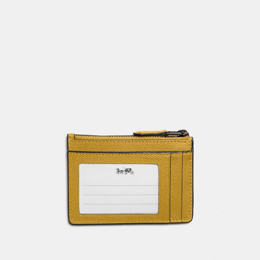 COACH®,ÉTUI POUR PIÈCE D’IDENTITÉ MINI SKINNY,Toile enduite,Mini,Étain/Lin,Back View