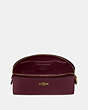 COACH®,COSMETIC CASE 17,Pebble Leather,Mini,Gold/Vintage Mauve,Inside View,Top View