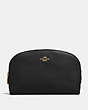 COACH®,COSMETIC CASE 22,Leather,Light Gold/Black,Front View
