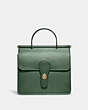 COACH®,WILLIS TOP HANDLE,Smooth Leather,Medium,Brass/Hunter Green,Front View