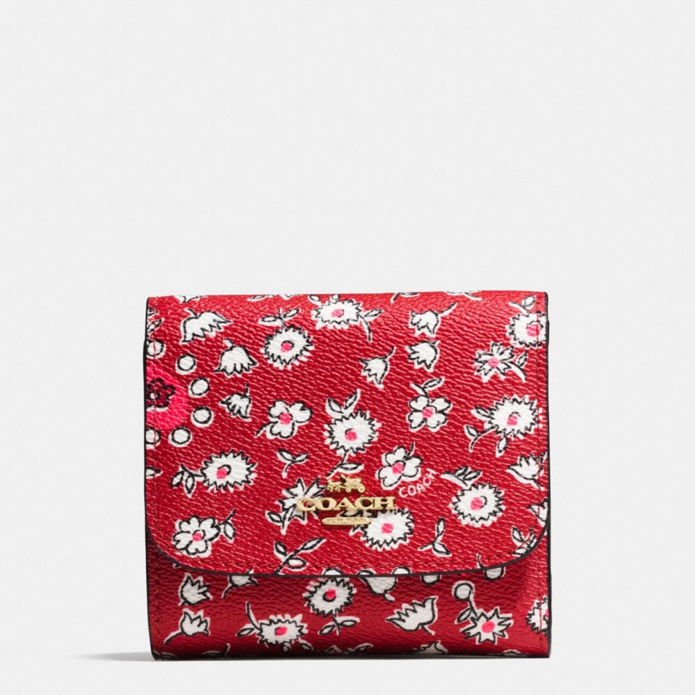 ★Coach★ Small House Around Card Case with Heart Print CBR7 COACH® | Essential Small Zip Around Card Case With Quilting