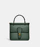 COACH®,WILLIS TOP HANDLE 18,Smooth Leather,Brass/Hunter Green,Front View