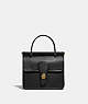 COACH®,WILLIS TOP HANDLE 18,Smooth Leather,Brass/Black,Front View