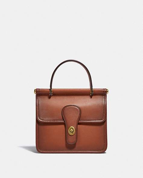 COACH®,WILLIS TOP HANDLE 18,Smooth Leather,Brass/1941 Saddle,Front View