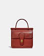 COACH®,WILLIS TOP HANDLE 18,Smooth Leather,Brass/Red Sand,Front View