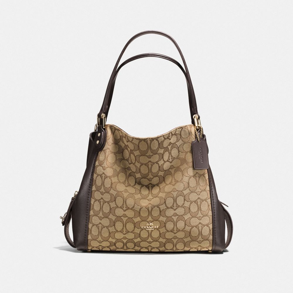 Coach edie shoulder bag best sale 28 in signature jacquard