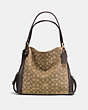 COACH®,EDIE SHOULDER BAG 31 IN SIGNATURE JACQUARD,Leather,Khaki/Brown/Light Gold,Front View