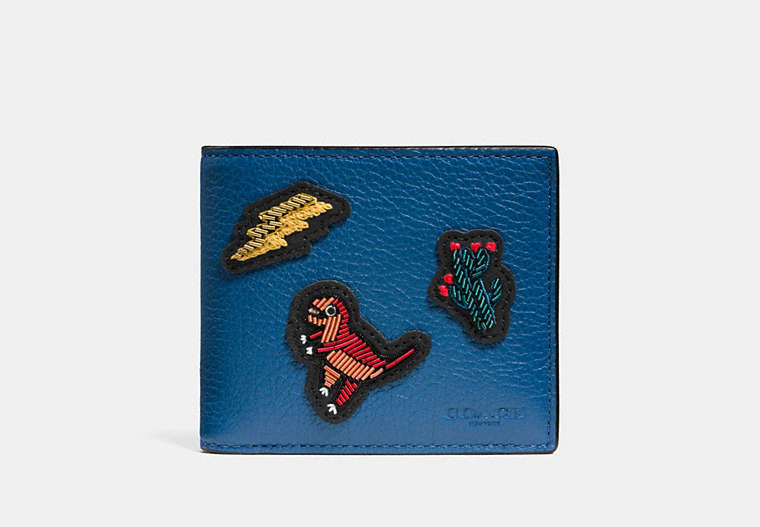 3 In 1 Wallet In Grain Leather With Patches