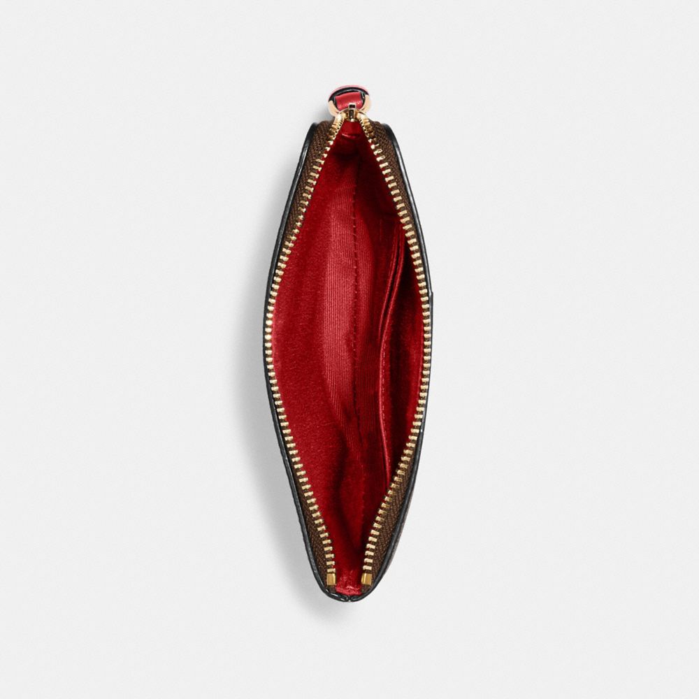 COACH®,WRISTLET À ZIP EN COIN EN TOILE SIGNATURE,Toile exclusive,Mini,Or/Brun rouge 1941,Inside View,Top View
