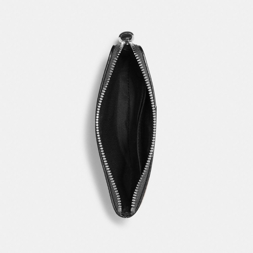 COACH®,Corner Zip Wristlet In Signature Canvas,Leather,Canvas,Pouch,Wristlet,PVC,Color Block,Logo,Casual,Multi Color,Inside View,Top View