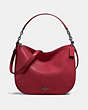 COACH®,CHELSEA HOBO 32,Leather,Gunmetal/Cherry,Front View