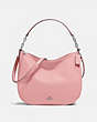 COACH®,CHELSEA HOBO 32,Leather,Silver/Peony,Front View