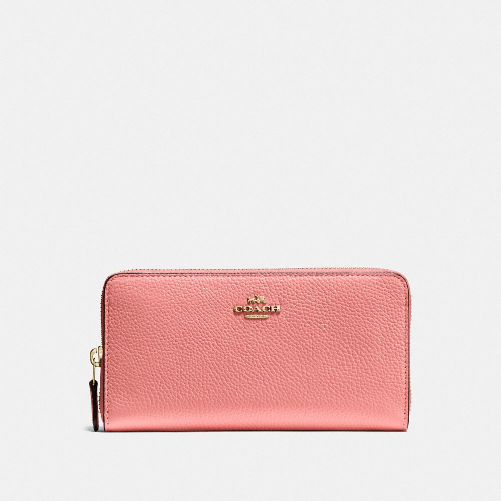 COACH®,ACCORDION ZIP WALLET,Mini,Brass/Candy Pink,Front View