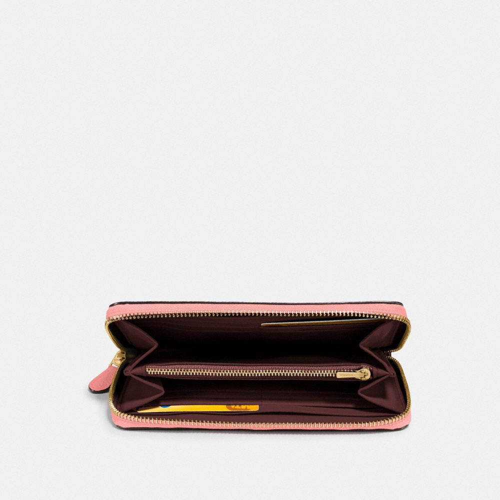 COACH®,ACCORDION ZIP WALLET,Mini,Brass/Candy Pink,Inside View,Top View