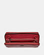COACH®,ACCORDION ZIP WALLET,Pebbled Leather,Mini,Gunmetal/Washed Red,Inside View,Top View