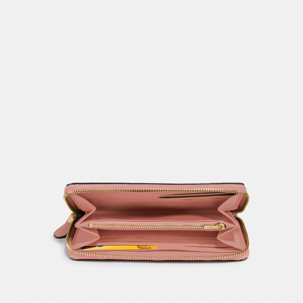 COACH®,ACCORDION ZIP WALLET,Mini,Gold/Light Peach,Inside View,Top View