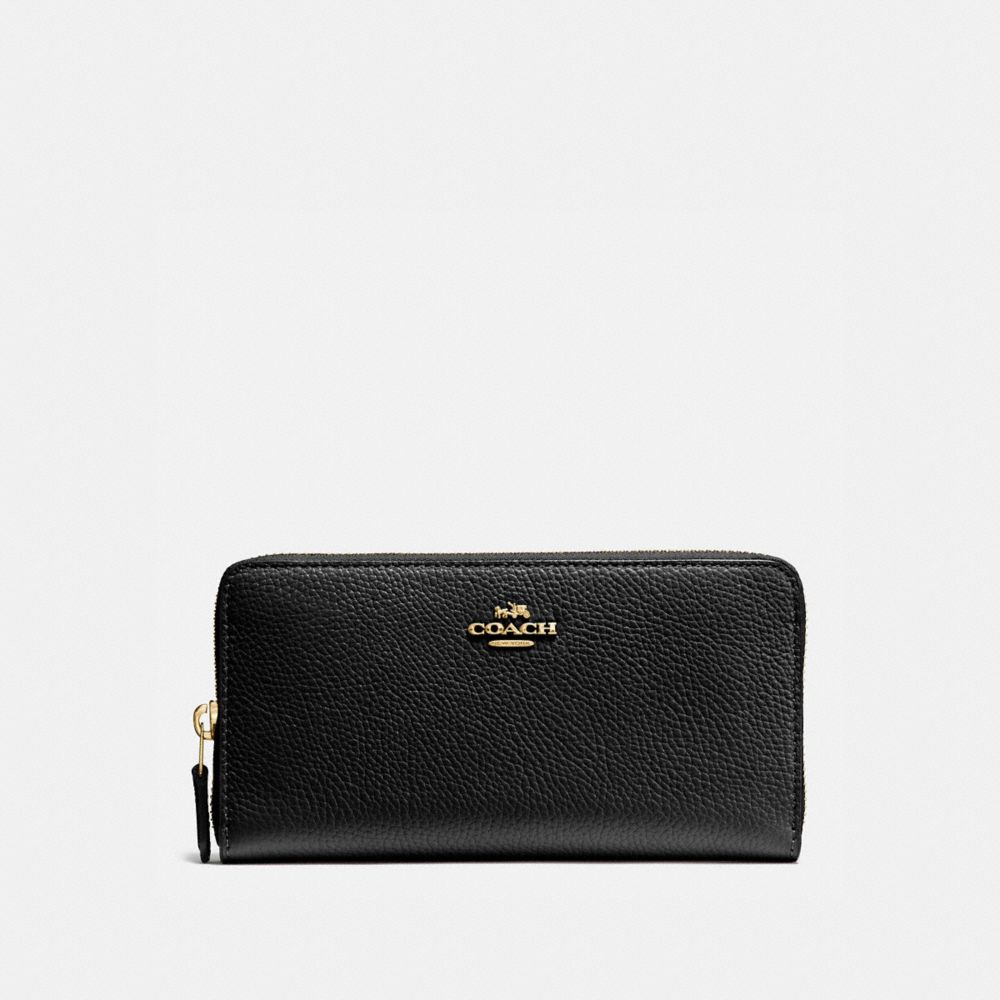 Coach accordion zip wallet in polished pebble leather + FREE