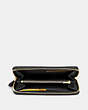 COACH®,ACCORDION ZIP WALLET,Pebbled Leather,Mini,Light Gold/Black,Inside View,Top View