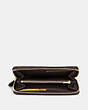 COACH®,ACCORDION ZIP WALLET,Pebbled Leather,Mini,Light Gold/Chestnut,Inside View,Top View