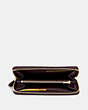 COACH®,ACCORDION ZIP WALLET,Pebbled Leather,Mini,Light Gold/Oxblood,Inside View,Top View