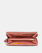 COACH®,ACCORDION ZIP WALLET,Pebbled Leather,Mini,Silver/Bright Coral,Inside View,Top View
