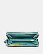COACH®,ACCORDION ZIP WALLET,Pebbled Leather,Mini,Silver/Marine,Inside View,Top View