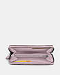 COACH®,ACCORDION ZIP WALLET,Pebbled Leather,Mini,Silver/Ice Purple,Inside View,Top View