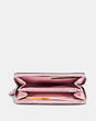 COACH®,ACCORDION ZIP WALLET,Pebbled Leather,Mini,Silver/Pink,Inside View,Top View