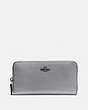 COACH®,ACCORDION ZIP WALLET,Pebbled Leather,Mini,Pewter/Granite,Front View