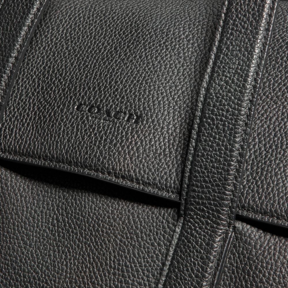 COACH®,METROPOLITAN PORTFOLIO,Pebble Leather,Gunmetal/Black,Closer View
