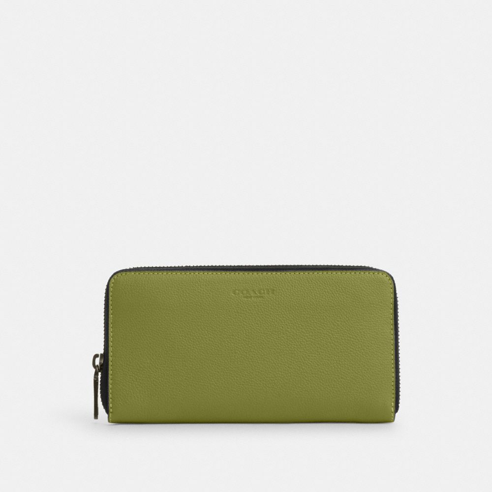 COACH®,アコーディオン ウォレット,長財布,ｲｴﾛｰ ｸﾞﾘｰﾝ