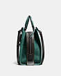COACH®,ROGUE WITH WHIPSTITCH HANDLE,Leather,Large,Black Copper/Dark Turquoise,Angle View