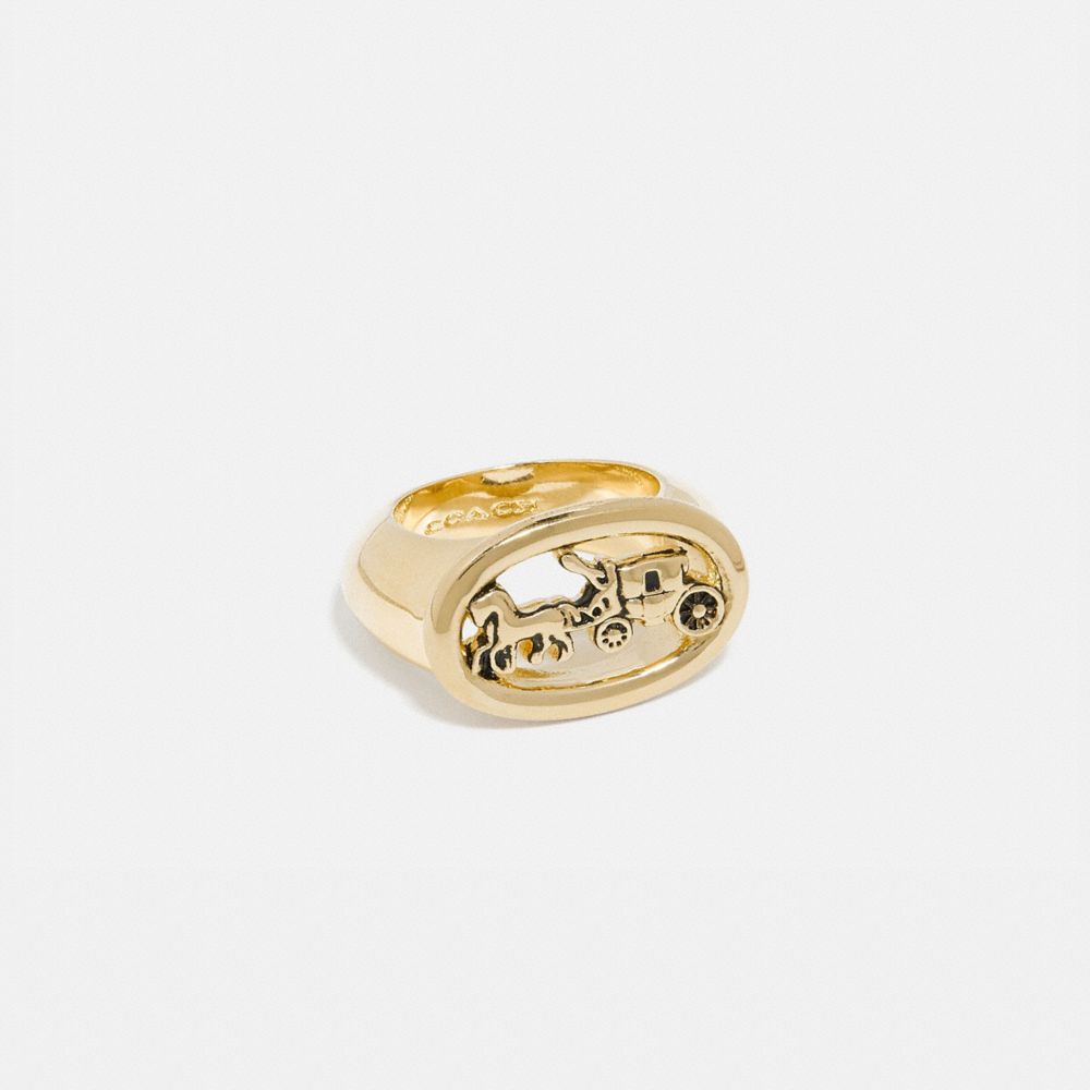 Horse And Carriage Oval Ring