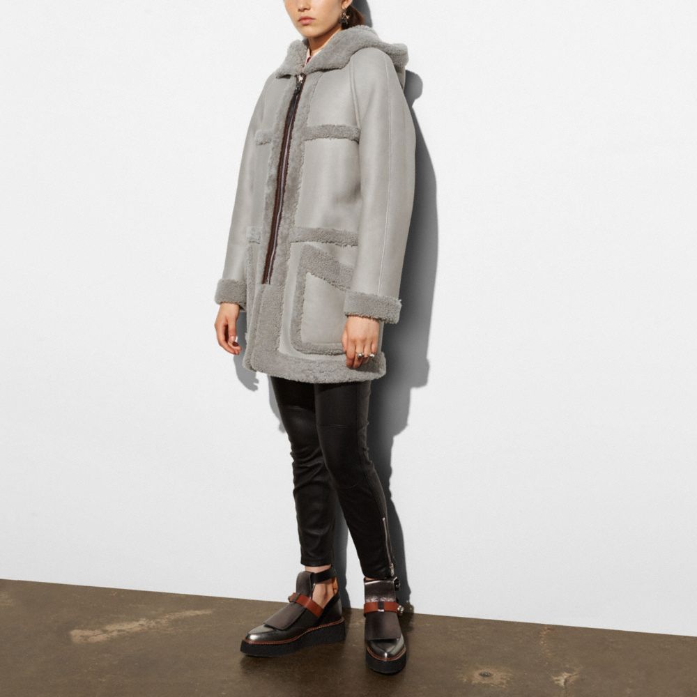 Coach reversible shearling clearance parka