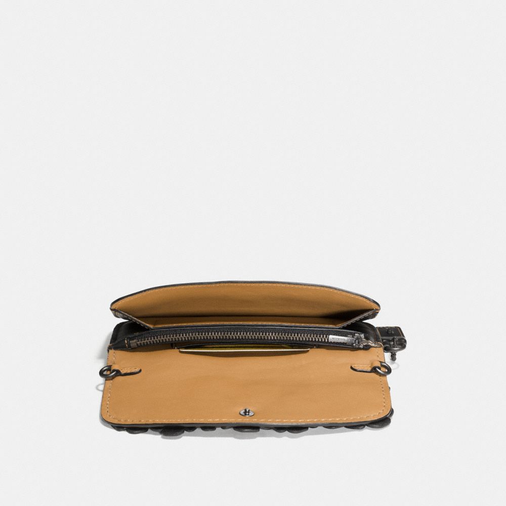 COACH®,Clutch With Tea Rose,,Inside View,Top View