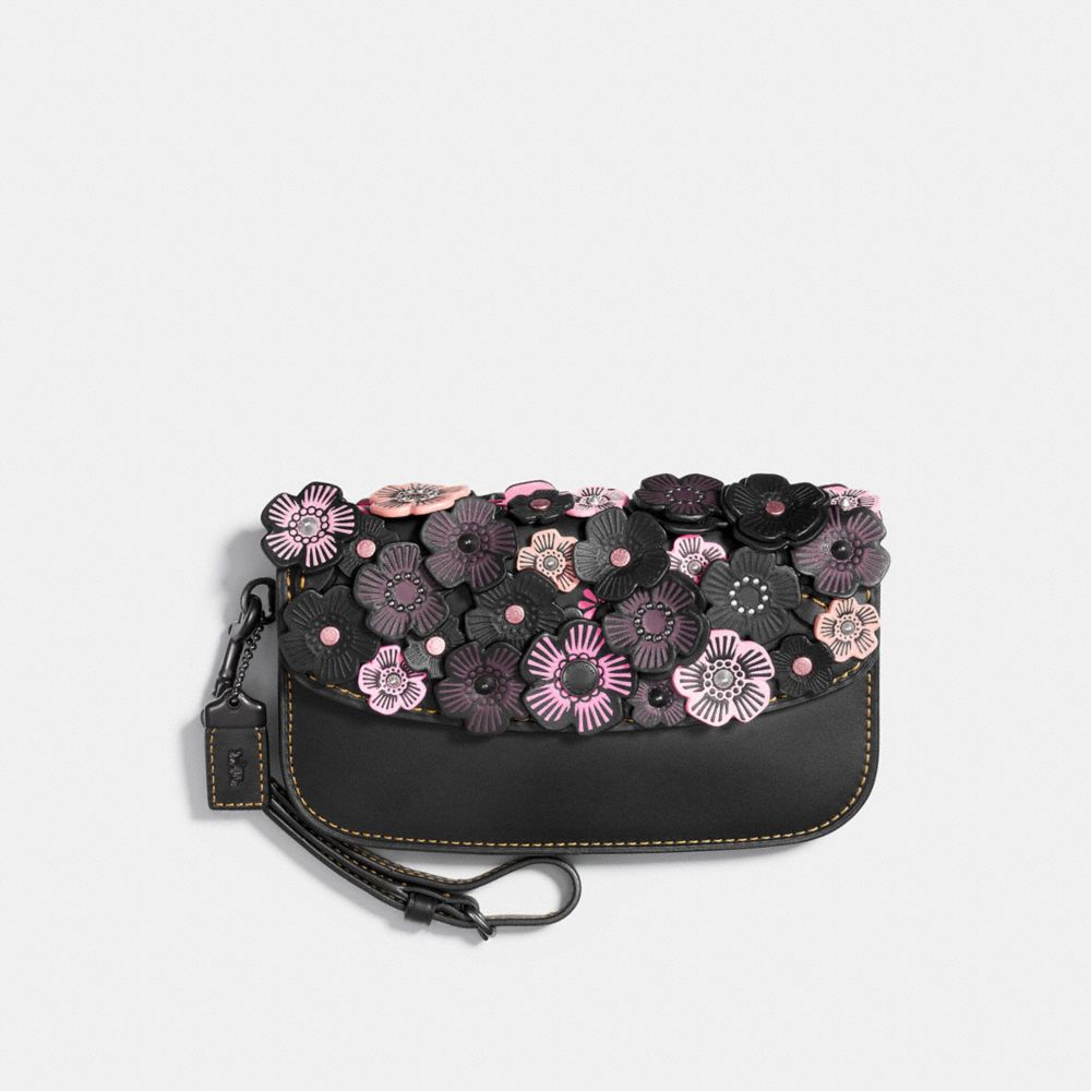 COACH®,Clutch With Tea Rose,,Front View