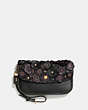 COACH®,CLUTCH WITH TEA ROSE,Leather,Brass/Black,Front View