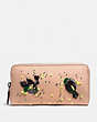 COACH®,ACCORDION ZIP WALLET WITH MEADOWLARK,Leather,Pewter/Nude Pink,Front View