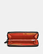 COACH®,ACCORDION ZIP WALLET WITH MEADOWLARK,Leather,Black Copper/Black,Inside View,Top View