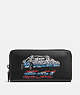 COACH®,ACCORDION ZIP WALLET WITH CAR,Leather,Mini,Black Copper/Black,Front View