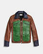 COACH®,FOUR POCKET LEATHER JACKET,Leather,Espresso,Scale View