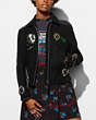 COACH®,WESTERN BUCKLE MOTO JACKET,Leather,Black,Front View