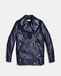 COACH®,RIP AND REPAIR WESTERN MOTO JACKET,Leather,INK,Scale View