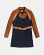 COACH®,COLORBLOCK SUEDE JACKET,Mixed Material,INK,Scale View