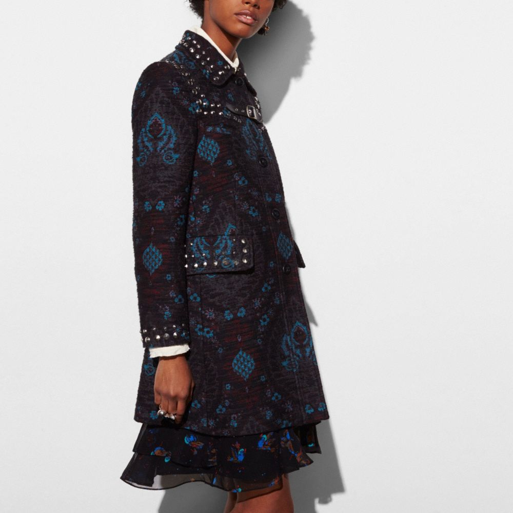 Studded Tapestry Coat