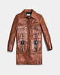 COACH®,FOUR POCKET COAT,Leather,Espresso,Scale View