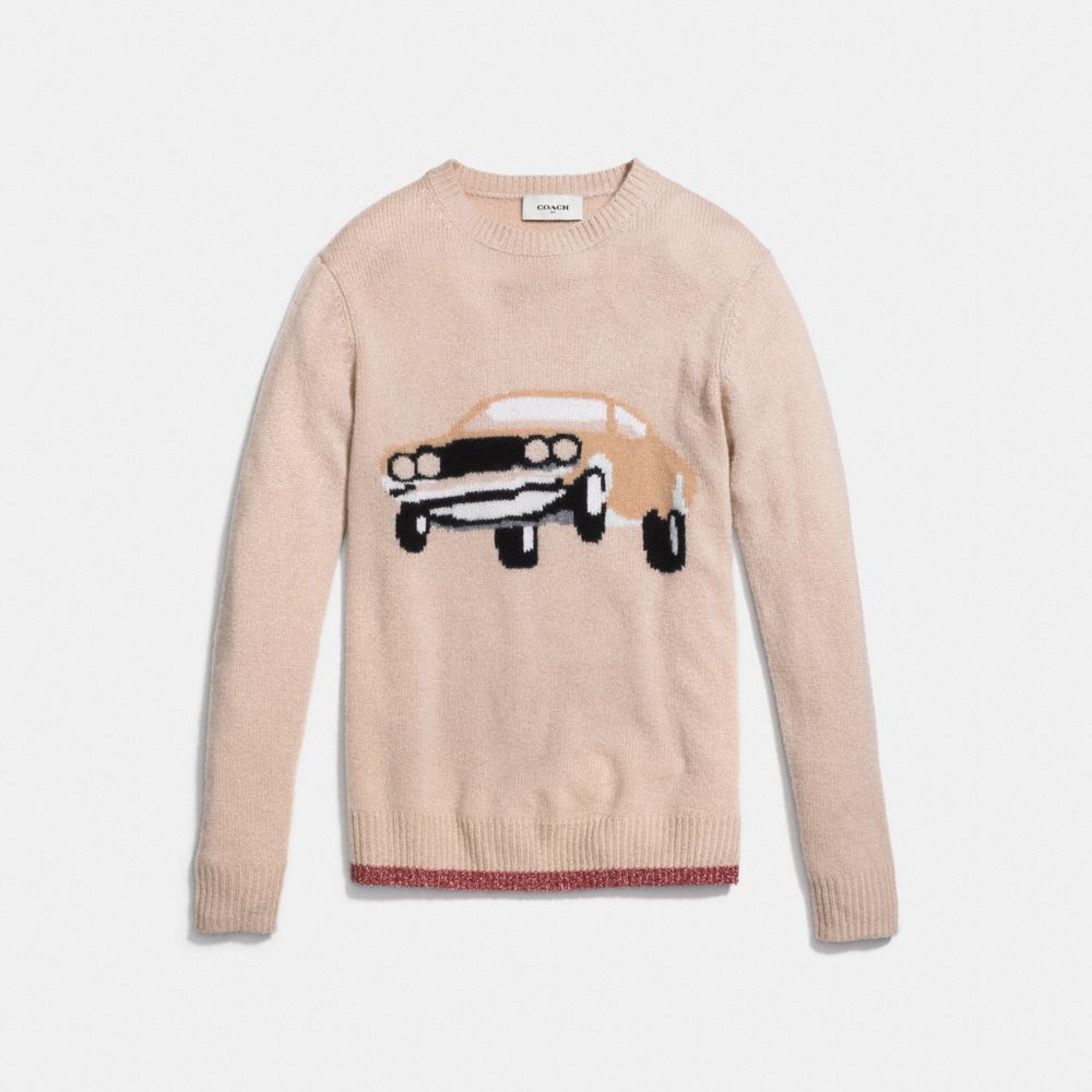 COACH®,CAR SWEATER,cashmere,SHELL,Scale View