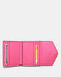 COACH®,SMALL WALLET,Leather,Brass/Confetti Pink,Inside View,Top View