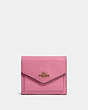 COACH®,SMALL WALLET,Leather,Brass/Rose,Front View