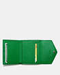 COACH®,SMALL WALLET,Leather,Gunmetal/Grass Green,Inside View,Top View